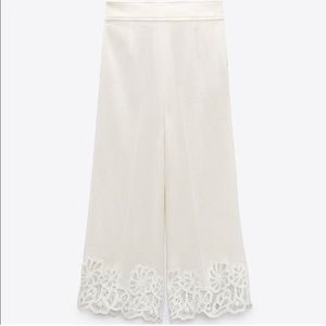 ZARA RUSTIC TROUSERS WITH LACE TRIM LIMITED EDITION
